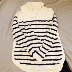 Great Condition Navy and White Striped Sweater
